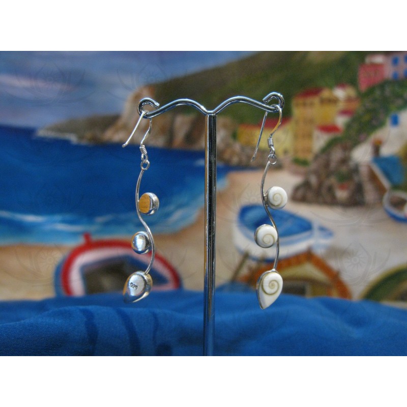 LE 0277 Earrings Shiva Eye Shell Silver