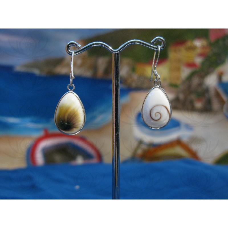 LE 0282 Earrings Shiva Eye Shell Silver