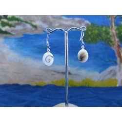 LE 0286o Earrings Shiva Eye Shell Silver