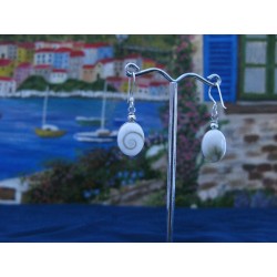 LE 0288 Earrings Shiva Eye Shell Silver