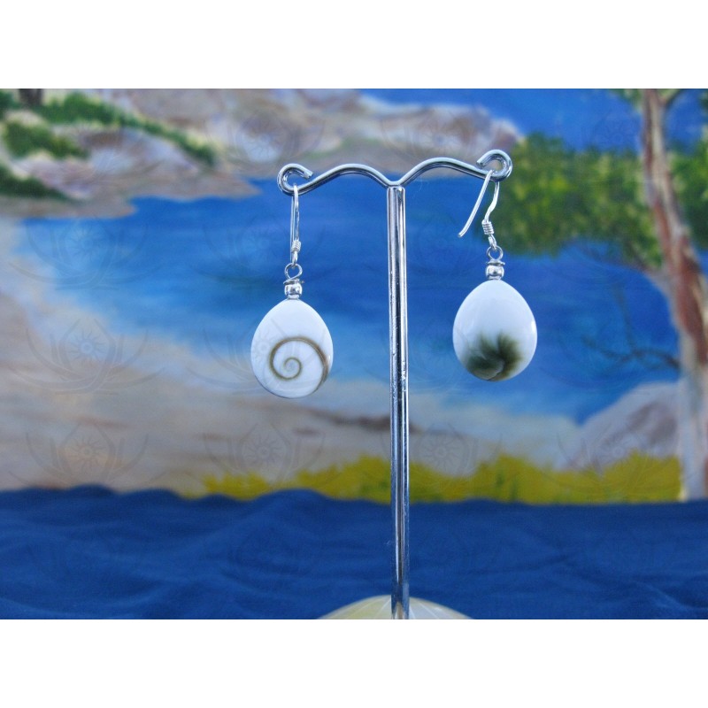 LE 0294 Earrings Shiva Eye Shell Silver