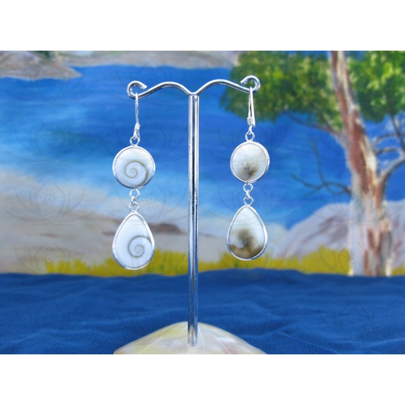 LE 0295 Earrings Shiva Eye Shell Silver