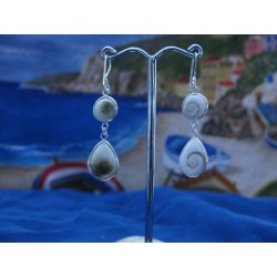 LE 0296 Earrings Shiva Eye Shell Silver