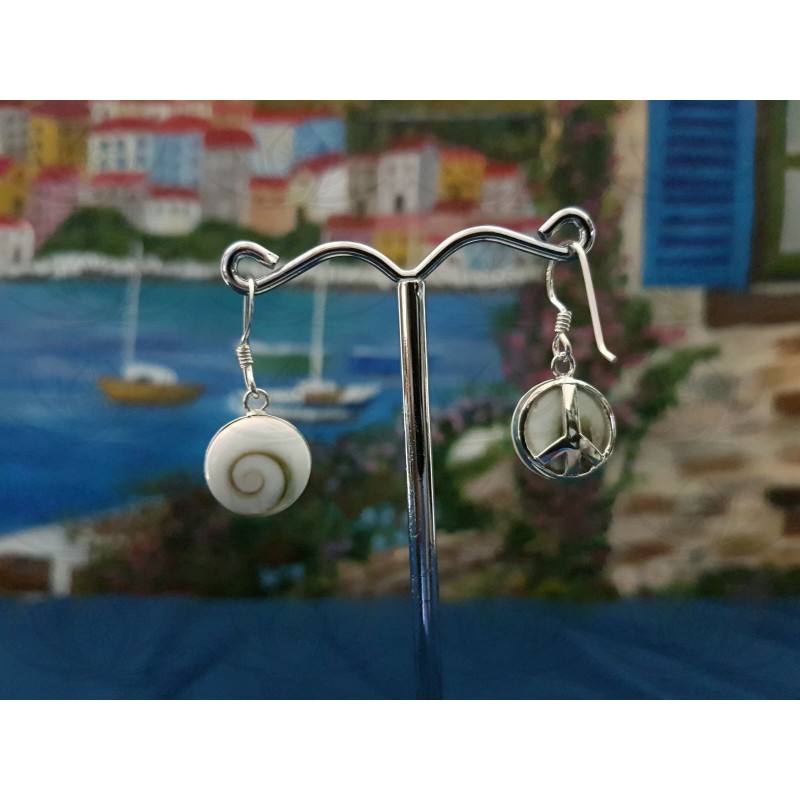 LE 0305 Earrings Shiva Eye Shell Silver