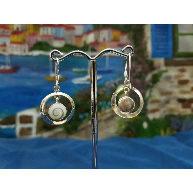 LE 0312 Earrings Shiva Eye Shell Silver