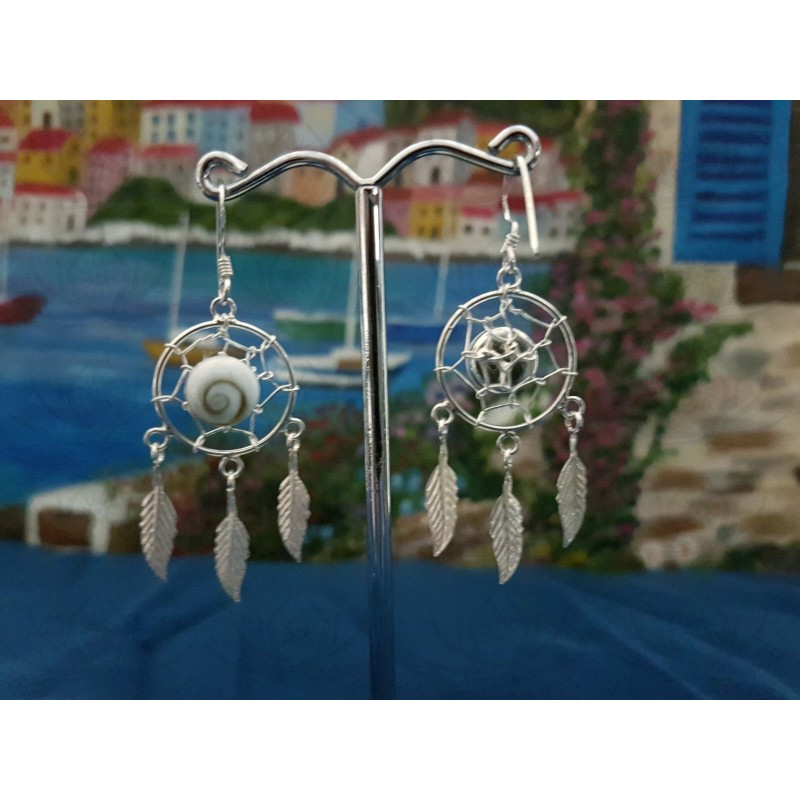 LE 0375 Earrings Shiva Eye Shell Silver