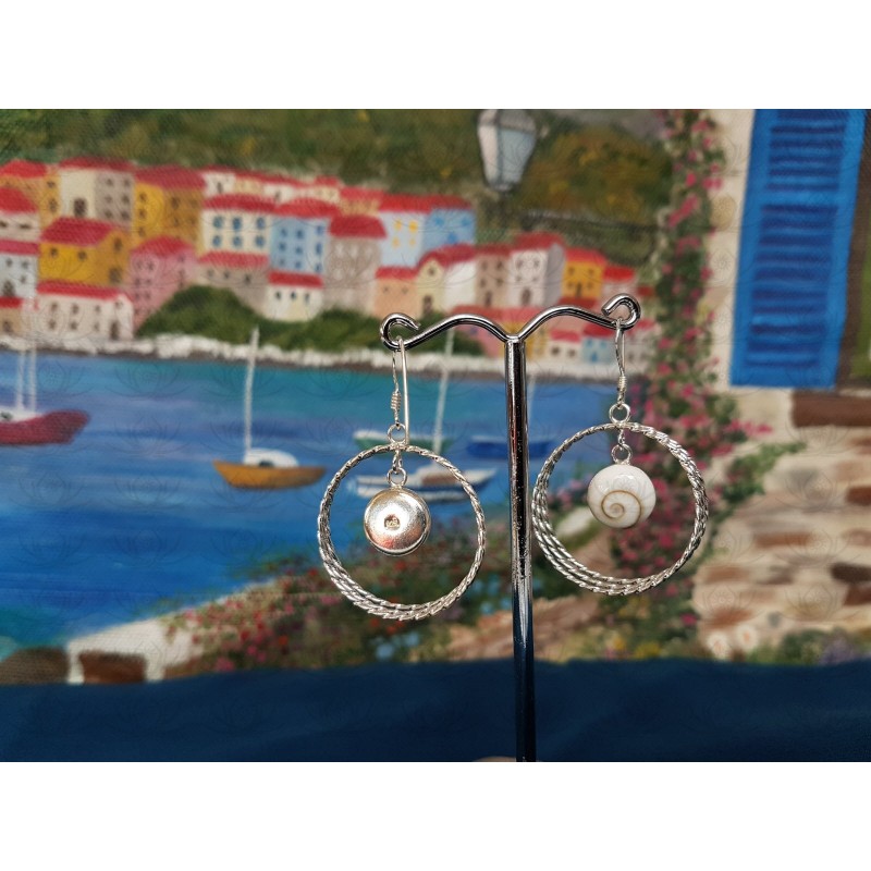 LE 0395 Earrings Shiva Eye Shell Silver