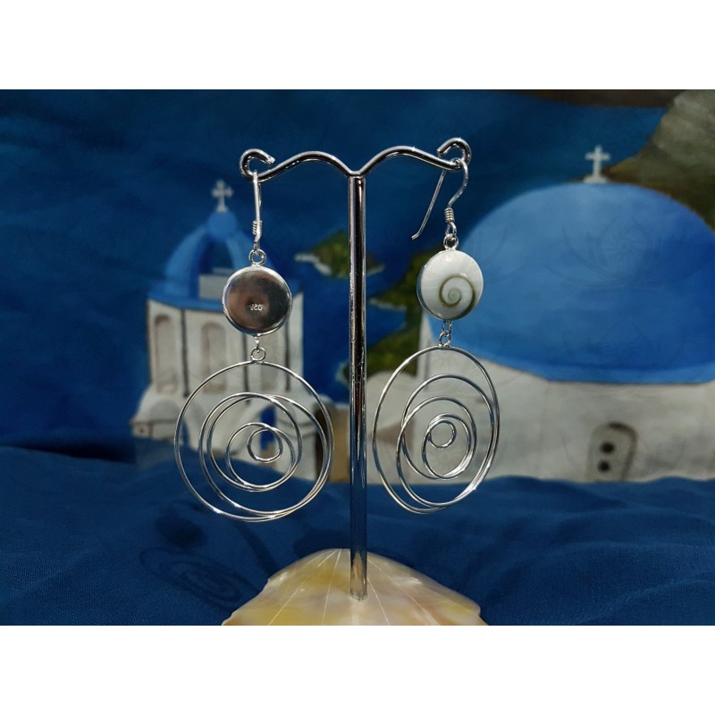 LE 0398 Earrings Shiva Eye Shell Silver