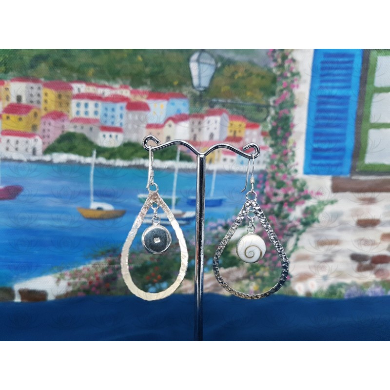 LE 0413 Earrings Shiva Eye Shell Silver