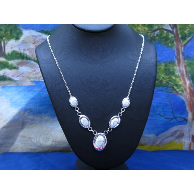 NS 0065 Necklace Shiva Eye Shell Silver