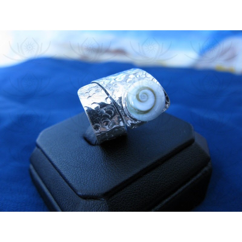 SR 0001 Ring Shiva Eye Shell Silver