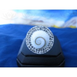 SR 0012 Ring Shiva Eye Shell Silver