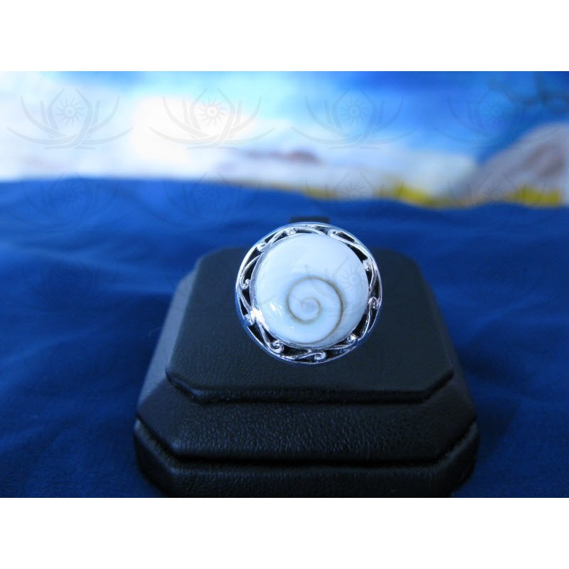 SR 0100 Ring Shiva Eye Shell Silver